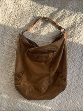 Balenciaga City Hobo Day Bag - Tan Leather